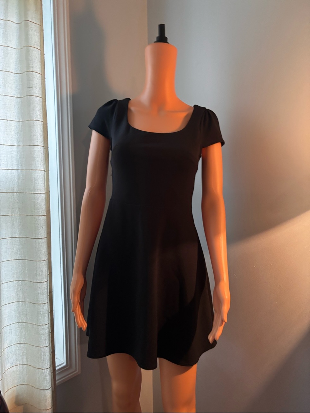 B Darlin Black Scoop Neck Mini Dress